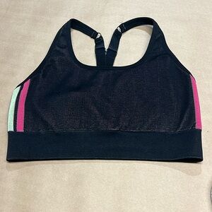 Seamless Fabletics Racer Back Sports Bra Black Medium
